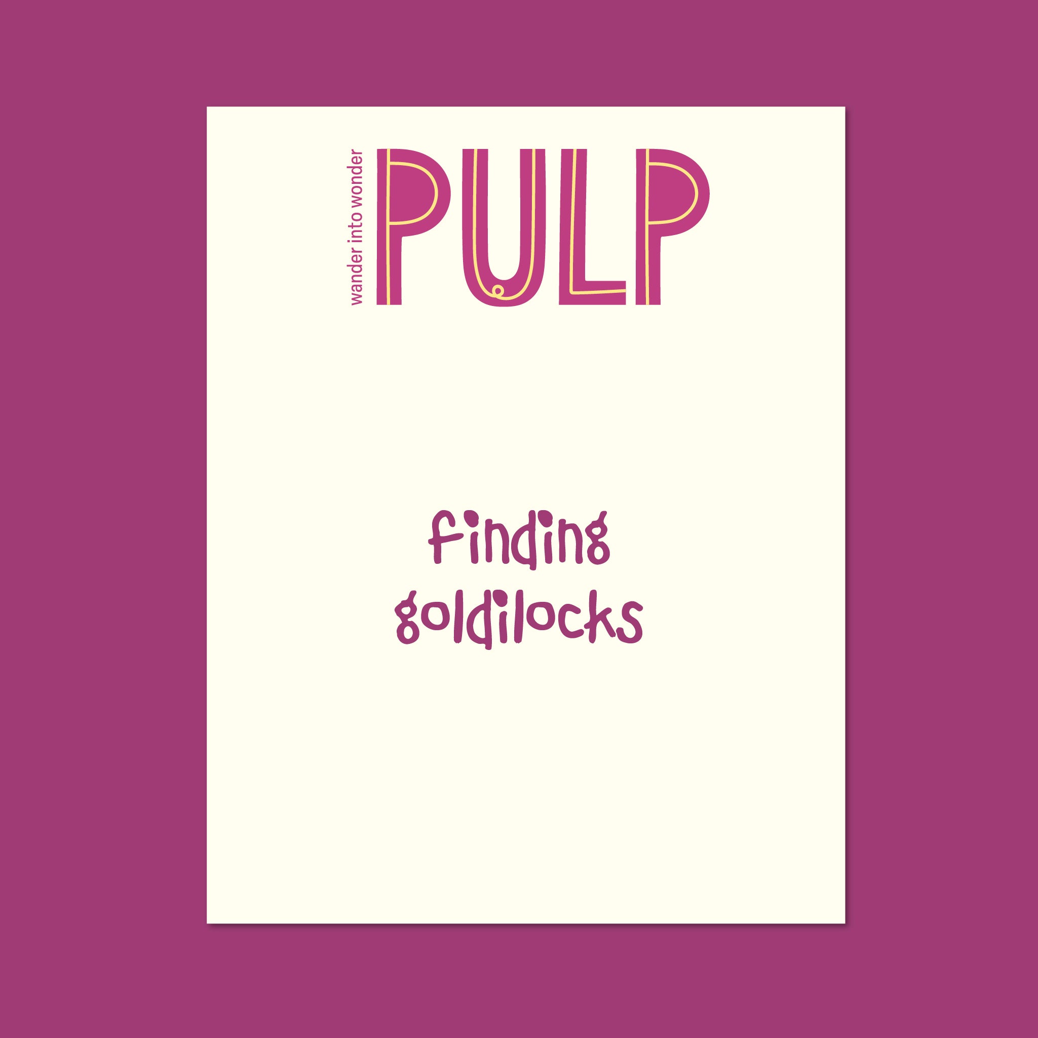 Finding Goldilocks (ships out from Nov 15)